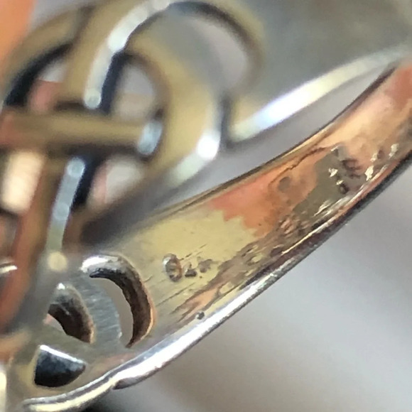 Mother of pearl Sterling Silver Claddagh ring size 6.5 - Picture 8 of 12